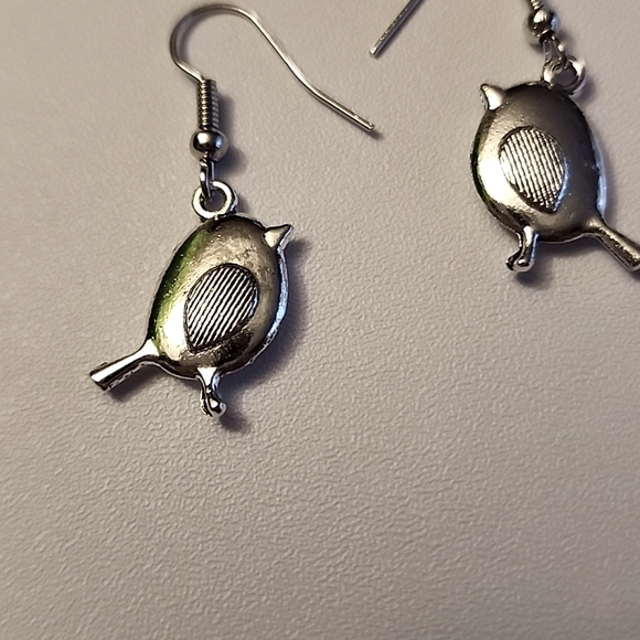 Bird Earrings Double side charm Zinc Alloy EB - Picture 2 of 3